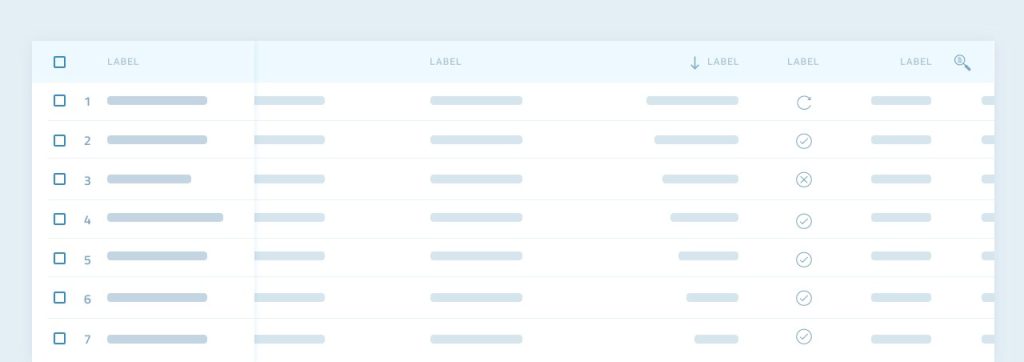 Example of horizontal table scrolling